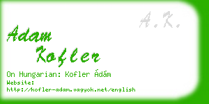adam kofler business card